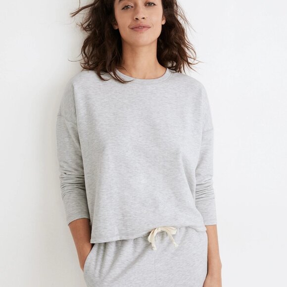 Madewell Tops - Madewell MWL Superbrushed Easygoing Sweatshirt Comfy Cozy in Icy Heather Gray M